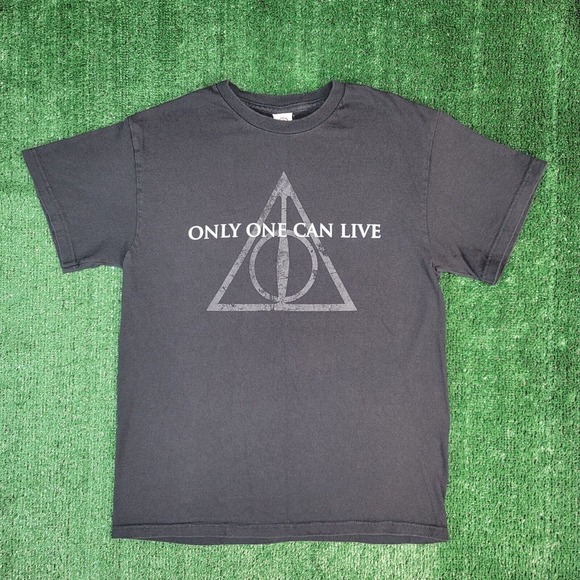 Harry Potter & The Deathly Hallows Part 2 Shirt Medium Only One Can Live - Picture 2 of 8